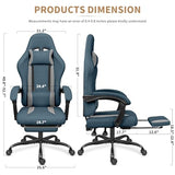 ErgoDesign Breathable Fabric Gaming Chair with Footrest, Height Adjustable Game Chair, Video Gaming Chair for Gaming Room, Living Room and Office - Blue/Light Grey ErgoDesign