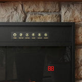 Lovinouse Smart Electric Fireplace, Small Black Electric Fireplace with 12 Color Adjustable Flames, 5-Level Brightness, 3-Level Heating, 8 H Timer, Remote Control, Touch Screen and Log & Crystal,1500w Lovinouse