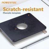 POWERTEC Router Table Top 24” x 32” w/Phenolic Template Precision Router Base with Insert Plate & Rings for Woodworking (71685) POWERTEC