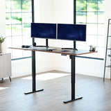 VIVO Large Electric 83 x 30 in Standing Desk, Memory Height Adjustment, 1B Series, Holds 220 lbs, Rustic Vintage Brown Top Black Frame, DESK-KIT-1B8N VIVO