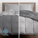 Bare Home Reversible Bed-in-A-Bag Comforter & Sheet Set - Full Extra Long - Down Alternative - Soft - Bedding Set (Full XL, Light Grey/Grey) Bare Home