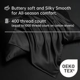 YASMENG Cooling Duvet Cover Full Set Black, 100% Viscose Derived from Bambo, Summer Soft Breathable Rayon Bedding Set for Hot Sleepers, Luxury Luxurious Silky Smooth Comforter Cover for All Seasons YASMENG