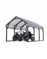 GarveeLife 12x13 ft Metal Carport Shed, Reinforced Frame and Steel Roof for All-Weather Use, Permanent Shelter for Cars, Motorcycles, ATVs, or Boats GarveeLife