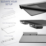VIVO Electric 60 x 30 inch Standing Desk with Concealed Cable Trays and Full-Size Mouse Pad, Dual Motor Memory Controller Height Adjustment, Black Top Black Frame, DESK-KIT-E2B-P3B VIVO
