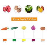 CARLORBO Wooden Toys Food for Kids Kitchen - Play Food Cutting Fruits and Vegetables Set for Pretend Role Play CARLORBO