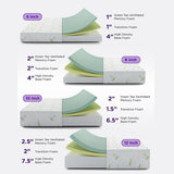 NapQueen Twin XL Size Mattress, 12 Inch Anula Green Tea Infused Memory Foam Mattress, Twin XL Size Mattress Bed in a Box, CertiPUR-US Certified Mattress NapQueen