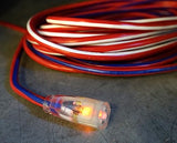 Southwire Heavy Duty Extension Cord, 50Ft, 12 Gauge, 3 Conductor, Outdoor Cord, Lighted End, SJTW, Red/White/Blue, 2548SWUSA1 Southwire
