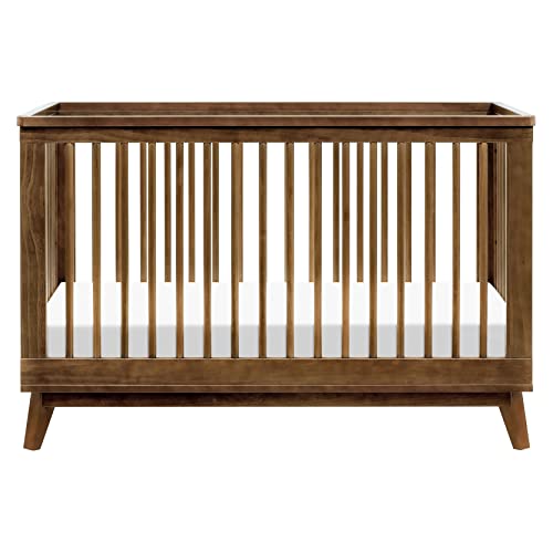 Babyletto Scoot 3-in-1 Convertible Crib with Toddler Bed Conversion Kit in Natural Walnut, Greenguard Gold Certified - WoodArtSupply