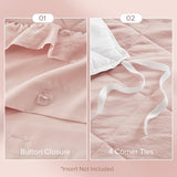 Comfort Spaces Blush Twin Duvet Cover Set - 2 Pieces Ruffle Diamond Quilted Duvet Cover, All Season Lightweight, Cotton-Like Softness Pre-Washed Microfiber Twin Bedding Cover & Sham, Twin Comfort Spaces