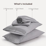 Bedsure Deep Pocket Queen Sheets Set - Fits Mattresses Up to 21 Inches Thick - 4 Piece GentleSoft Bed Sheets, Moisture Wicking, Soft & Cooling Bedsheet & Pillowcases, Easy & Secure Fit, Light Grey Bedsure