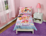 Paw Patrol Skye We're A Team 4 Piece Toddler Bedding Set - Includes Comforter, Sheet Set - Fitted + Top Sheet + Reversible Pillow Case for Girls Bed, Pink Paw Patrol