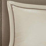 Madison Park Essentials Room in a Bag Faux Silk Comforter Set - Luxe Diamond Tufting All Season Bedding, Matching Curtains, Decorative Pillows, Ivory King(104"x92") 24 Piece Madison Park