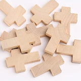 Pack of 30 Unfinished Wood Crosses - Blank Mini Wooden Cross Shaped Cutouts Religious Sunday School VBS Summer Camps DIY Arts Craft Projects (1-1/2" H x 1-1/4'W) Factory Direct Craft