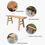 Skinny Bench, Wood Entry Bench, Farmhouse Wood Bench, Narrow Entryway Bench, Dining Room Bench, Vintage Bench, for Living & Dining Room, Rustic Design, Natural Finish(Yellow,98 * 24 * 45cm) WoodArtSupply