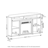 Pemberly Row Corner TV Stand with Fireplace for TV up to 55 Inches Americano Pemberly Row