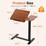 Sweetcrispy Small Standing Desk Rolling Table Adjustable Height, Laptop Mobile Stand with Wheels, Portable Computer Workstation with Tiltable Desktop for Teacher Classroom Home Office, Brown Sweetcrispy