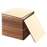 KUQQI 36Pcs 4x4 Inch Blank Unfinished Wood Pieces for Laser Engraving, Wood Carving, Painting, Coaster Making, and DIY Arts Craft Projects KUQQI