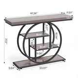 Little Tree Console Table, 4-Tier Entryway Table Behind Couch Table, 41.3-Inch Farmhouse Sofa Table for Living Room, Foyer Hallway Table for Entrance, Grey and Black LITTLE TREE