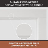 Modern Ember Sabine Wood Fireplace Mantel Surround Kit, White 56" x 42" Opening | 80" x 54" Overall | Minimal Modern Aesthetic; Includes Wooden Mantel Surround & Shelf Modern Ember