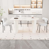 Hilknen Modern Cream Dining Table Set for 4, 5 Piece Dining Table and Chairs Set, 63" White Oval Dining Table with 4 Modern Chairs, Kitchen Table and Chairs Set for 4-6 Person Ideal for Dining Room Hilknen