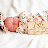 Custom Baby Name Sign Hospital Welcome 3D Hello Name Announcement Plaque Laser Cut Wood Photo Prop Sign Design Trendy Generic