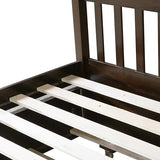 PVWIIK Full Over Full Bunk Bed for Kids Adults Teens Bedroom,Solid Wood Bunk Bed with Trundle & Ladder & Safety Guardrail,Convertible to 2 Separated Bed & No Box Spring Needed, Espresso PVWIIK