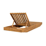 Christopher Knight Home Maril Acacia Wood Chaise Lounge Chair Outdoor, Adjustable Backrest Sun Lounger Recliner, Wooden Patio Sun Bathing Lounge Chair, Teak