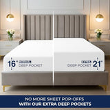 Utopia Bedding Extra Deep Pocket King Fitted Sheet, Fits up to 21 Inch Mattress - Hotel Luxury, Soft, Breathable and Comfy - Shrinkage and Fade Resistant - Easy Care (White) Utopia Bedding