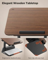 SAIJI Laptop Stand for Desk, Stable Standing Laptop Riser with Foldable Mouse Pad, Standing Computer Stand with 4 Adjustable Height Up to 20.47", Tall Stand Fit All Laptops Under 17.3" SAIJI