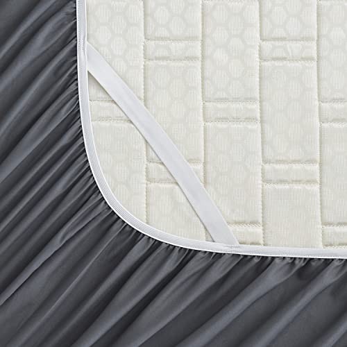 Empyrean Charcoal Grey Extra Deep Pocket King Fitted Sheet Only, Hotel Luxury King Size Fitted Sheets Easily Fits 18 to 24 Inch Mattress, Super Soft, Wrinkle-Free Bottom Sheets with Corner Straps Empyrean Bedding