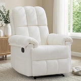 Korser Recliner Chair, Living Room Recliner Chairs for Adults, Small Recliners for Small Spaces, Upholstered Manual Recliner with Side Pockets, Modern Nursery Chair for Living Room, Chenille, Beige