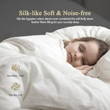 KUSNUG Hotel Luxury Down Fibers Comforter Twin Size - All Season Duvet Insert with Egyptian Cotton Blend Shell, High Fill-Power Hypoallergenic Fluffy Down Feather Fibers Filled, White 68x90 Inch KUSNUG