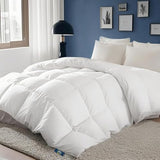 Serta European Down Comforter King Size All Season, 100% Cotton, 600 Fill Power Extra Fluffy, Made in USA, White Down Duvet Insert, Lightweight Medium Warmth, Hotel Style, 106"x 90" White Serta