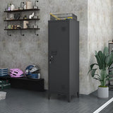 Epochsteele Metal Storage Cabinet with Lock & 2 Keys 50" Metal Locking Cabinet with Shelves for Home & Office, Freestanding Multi-Use Organizer for Garage Kitchen - Easy Assembly (Black) Epochsteele