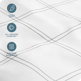 Bare Home Full Sheet Set - Luxury 1800 Ultra- Soft Double Brushed Microfiber - Deep Pockets - Easy Fit - 4 Piece Bedding Sheet Set (Full, Modern Plaid - White/Grey) Bare Home