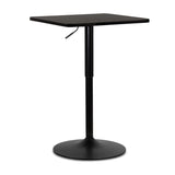 MoNiBloom Square Bar Table Kitchen Dining Table High Top Table for Home Balcony Indoor Outdoor Bistro Table 27.5"- 36" Height-Adjustable Cocktail Table, Black MoNiBloom