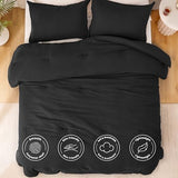 Love's cabin Black Twin/Twin XL Comforter Set, 2-Piece Prewashed Bed Set with 1 Comforter (66 x 90 in) & 1 Pillowcase, Lightweight & Breathable for All Seasons Love's cabin