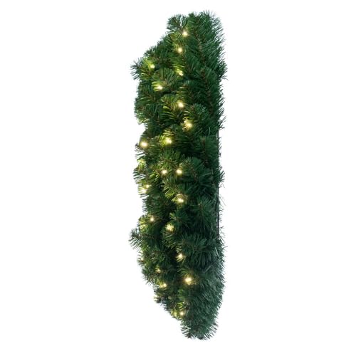 Vickerman 48" Oregon Fir Artificial Wreath - Faux Christmas Wreath with Warm White LED Mini Lights - Wreath for Mantel or Door - Reliable and Durable