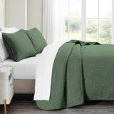 akkialla King Quilt Bedding Set,Olive Green Ultrasonic King/Cal King Quilt Set,Lightweight Soft Bedspread Coverlet,Modern Style Coin Pattern Bed Cover for All Seasons,3 Piece(1 Quilt,2 Pillow Shams) akkialla