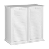 Household Essentials Tilt-Out Laundry Sorter Cabinet with Shutter Front, White, White Wood Shutter Household Essentials