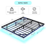 Awesofurni Floating Bed Frame King Size with Smart LED Lights and Charging Station, Heavy Duty Modern Metal Platform Bed No Box Spring Needed - Easy Assembly and Noise Free Awesofurni