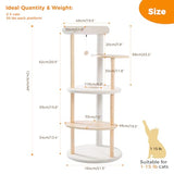 PETEPELA Cat Tree Cat Tower for Indoor Cats,5-Level Cat Play House Cat Activity Center with Scratching Posts Beige PETEPELA
