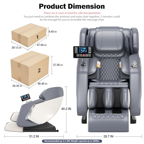 AOVOJRM Massage Chair Full Body- Zero GravityMassage Recliner with Air Pressure, 10 Fixed Massage Rollers, Heating, Foot Roller, Bluetooth Speaker for Home Office, for mom/dad (White) AOVOJRM