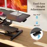 JYLH JOYSEEKER 42 inch Standing Desk Converter, Height Adjustable Desktop Standing Desk with Keyboard Tray for Two Monitors, Sit to Stand up Desk Riser Computer Workstation for Home Office, Black JYLH JOYSEEKER
