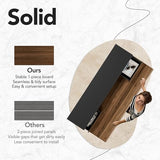 HUANUO Standing Desk with Drawers, 48 Inches Electric Height Adjustable Desk with Storage, Whole-Piece Board Sit Stand Up Desk with Monitor Shelf, Black Walnut HUANUO