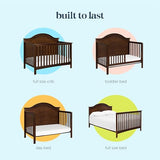 Carter's by DaVinci Nolan 4-in-1 Convertible Crib in Espresso, Greenguard Gold Certified, 57.5x30.8x47 Inch (Pack of 1)