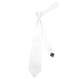 Murong Jun Men's Ties Solid Color Pure Polyester Plain Necktie White Ties For Men Murong Jun
