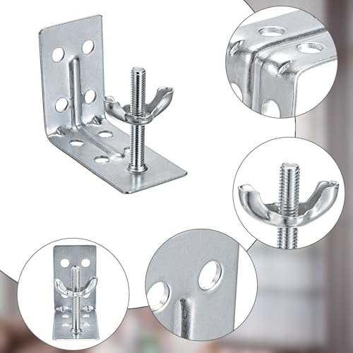 Sumnacon Shade L Brackets 8 Pcs Mounting L Bracket with Wingnut for Woven Wood Bamboo Roman Shade Metal L Shade Brackets for Inside,Ceiling or Wall Mount Silver L Blind Brackets for Home Sumnacon