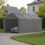 Kecreque Carport 10x20 Heavy Duty Portable Garage w/Removable Sidewalls & Roll-Up Door Car Canopy Party Tents Waterproof UV Resistant All Weather Car Port for Trucks,Boats(Grey) Kecreque
