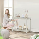 DWVO 38.3" Outdoor Bar Table Console Table, HIPS Material Indoor Outdoor Multifunctional Buffet Bar Storage Organizer with Adjustable Feet (Grey) DWVO